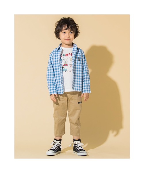 Noeil aime BeBe(ノイユエイムベベ)の「Noeil aime BeBe/【 お揃い 】 胸 ポケット 付き チェック シャツ (90~130cm)(シャツ/ブラウス・キッズ・ブルー系その他/グリーン系その他・100/110/120/90/130)」の4枚目の写真