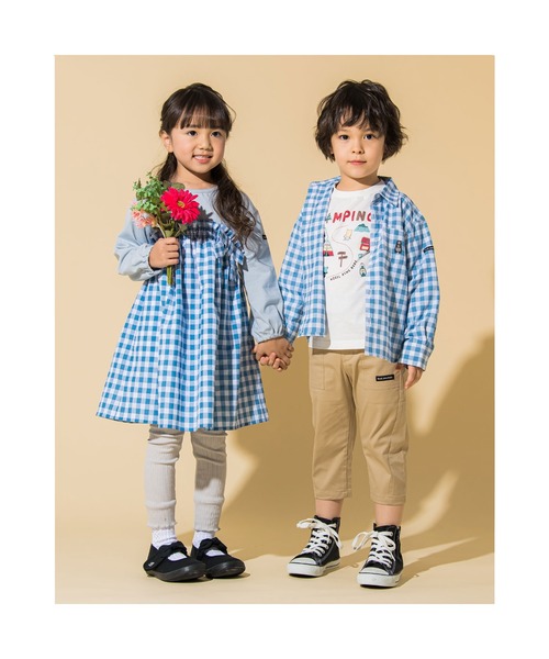 Noeil aime BeBe(ノイユエイムベベ)の「Noeil aime BeBe/【 お揃い 】 胸 ポケット 付き チェック シャツ (90~130cm)(シャツ/ブラウス・キッズ・ブルー系その他/グリーン系その他・100/110/120/90/130)」の8枚目の写真
