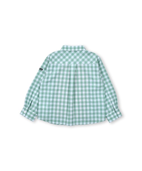 Noeil aime BeBe(ノイユエイムベベ)の「Noeil aime BeBe/【 お揃い 】 胸 ポケット 付き チェック シャツ (90~130cm)(シャツ/ブラウス・キッズ・ブルー系その他/グリーン系その他・100/110/120/90/130)」の11枚目の写真