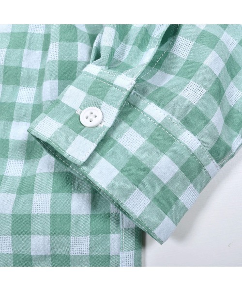 Noeil aime BeBe(ノイユエイムベベ)の「Noeil aime BeBe/【 お揃い 】 胸 ポケット 付き チェック シャツ (90~130cm)(シャツ/ブラウス・キッズ・ブルー系その他/グリーン系その他・100/110/120/90/130)」の15枚目の写真