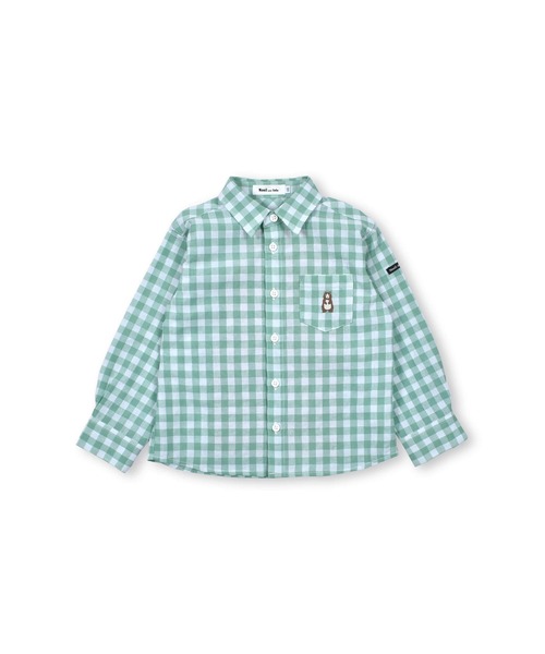 Noeil aime BeBe(ノイユエイムベベ)の「Noeil aime BeBe/【 お揃い 】 胸 ポケット 付き チェック シャツ (90~130cm)(シャツ/ブラウス・キッズ・ブルー系その他/グリーン系その他・100/110/120/90/130)」の10枚目の写真