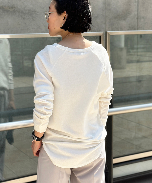 AP STUDIO 25SS New シアーワッフルTシャツ ホワイト New シアーワッフルTシャツ（Tシャツ／カットソー）｜AP STUDIO