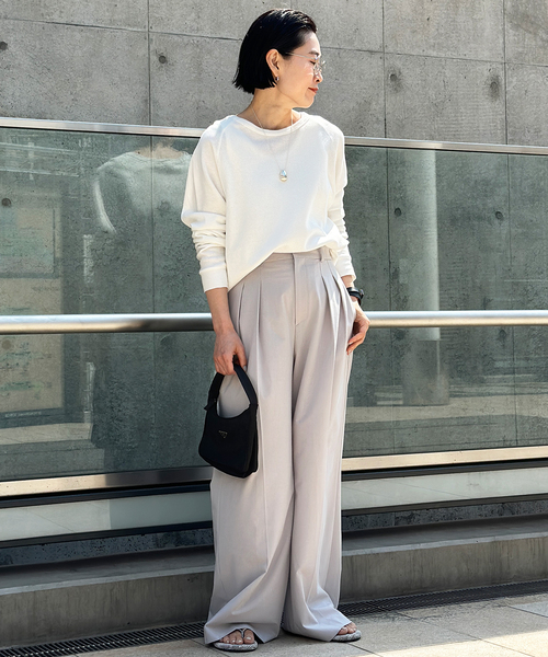 AP STUDIO(エーピーストゥディオ)の「SCENTOF ワッフルTシャツ(Tシャツ/カットソー・レディース・ホワイト/グレー・FREE)」の5枚目の写真