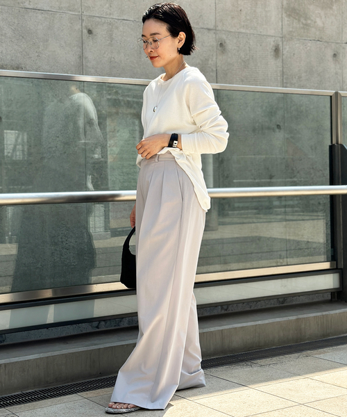 AP STUDIO(エーピーストゥディオ)の「SCENTOF ワッフルTシャツ(Tシャツ/カットソー・レディース・ホワイト/グレー・FREE)」の6枚目の写真