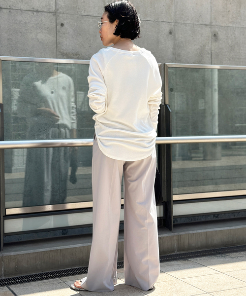 AP STUDIO(エーピーストゥディオ)の「SCENTOF ワッフルTシャツ(Tシャツ/カットソー・レディース・ホワイト/グレー・FREE)」の7枚目の写真