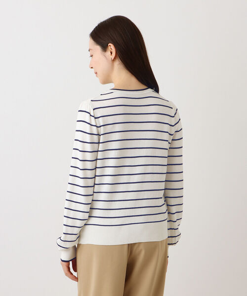 100回洗えるボーダーミドル丈プルオーバー