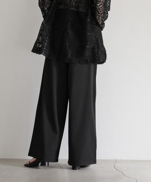 その他 MOKA ツイルポケット切り替えタックワイドパンツ（スラックス