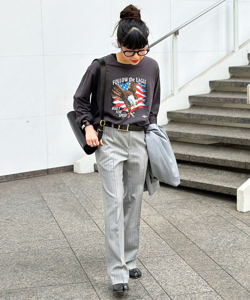 AP STUDIO（エーピーストゥディオ）の「FOLLOW the EAGLE Tシャツ（Tシャツ/カットソー・レディース・チャコールグレー・FREE）」の5枚目の写真