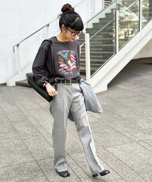 AP STUDIO（エーピーストゥディオ）の「FOLLOW the EAGLE Tシャツ（Tシャツ/カットソー・レディース・チャコールグレー・FREE）」の6枚目の写真