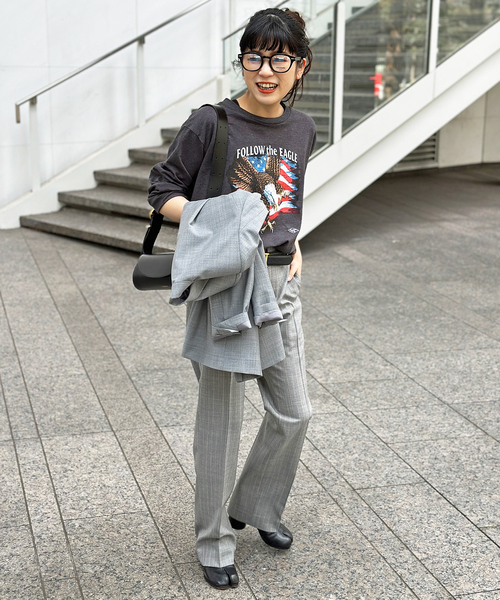 AP STUDIO（エーピーストゥディオ）の「FOLLOW the EAGLE Tシャツ（Tシャツ/カットソー・レディース・チャコールグレー・FREE）」の7枚目の写真