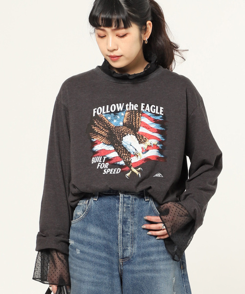 AP STUDIO（エーピーストゥディオ）の「FOLLOW the EAGLE Tシャツ（Tシャツ/カットソー・レディース・チャコールグレー・FREE）」の10枚目の写真