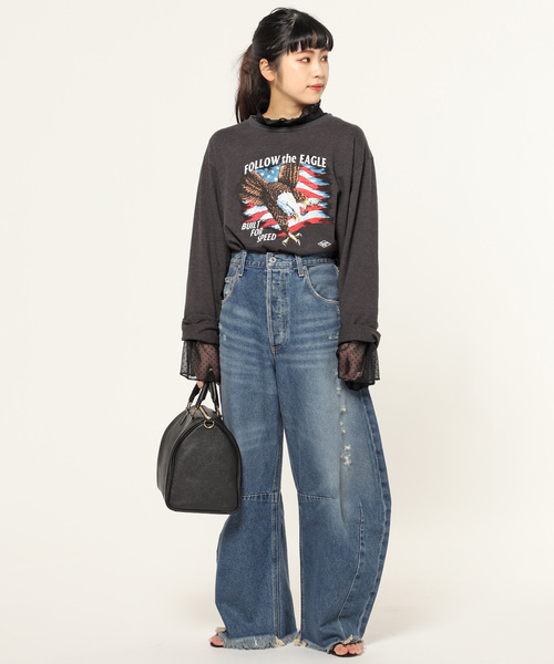 AP STUDIO（エーピーストゥディオ）の「FOLLOW the EAGLE Tシャツ（Tシャツ/カットソー・レディース・チャコールグレー・FREE）」の13枚目の写真