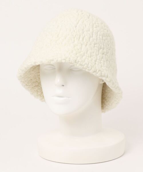 tone（トーン）の「【gratin】ラムウール風バケットハット（ハット・レディース・ホワイト/ブラック/ベージュ/ブルー/アイボリー・FREE）」の11枚目の写真