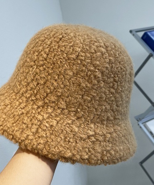 tone（トーン）の「【gratin】ラムウール風バケットハット（ハット・レディース・ホワイト/ブラック/ベージュ/ブルー/アイボリー・FREE）」の8枚目の写真