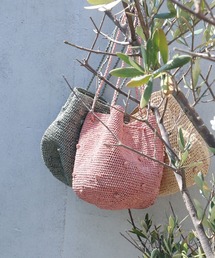 【WEB別注】ラフィアかぎ編み ポップコーンドットカゴBAG