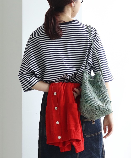 PAR ICI（パーリッシィ）の「【WEB別注】ラフィアかぎ編み ポップコーンドットカゴBAG（かごバッグ・レディース・アイボリー/ピンク/グリーン・FREE）」の10枚目の写真