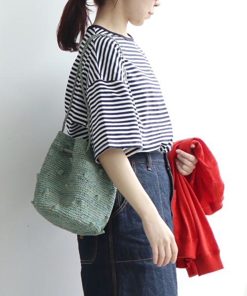 PAR ICI（パーリッシィ）の「【WEB別注】ラフィアかぎ編み ポップコーンドットカゴBAG（かごバッグ・レディース・アイボリー/ピンク/グリーン・FREE）」の11枚目の写真