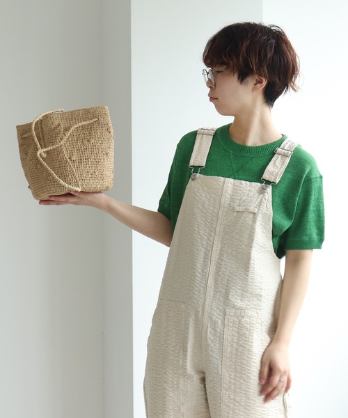 PAR ICI（パーリッシィ）の「【WEB別注】ラフィアかぎ編み ポップコーンドットカゴBAG（かごバッグ・レディース・アイボリー/ピンク/グリーン・FREE）」の17枚目の写真