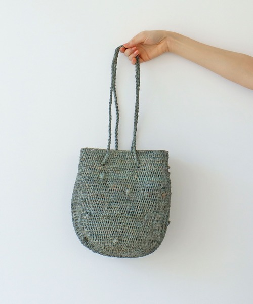 PAR ICI（パーリッシィ）の「【WEB別注】ラフィアかぎ編み ポップコーンドットカゴBAG（かごバッグ・レディース・アイボリー/ピンク/グリーン・FREE）」の15枚目の写真