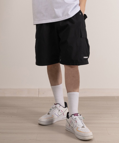 VISION STREET WEAR(ヴィジョンストリートウェア)の「【VISION STREET WEAR/ヴィジョンストリートウェア】2WAY ワンポイントロゴ刺繍 ジップオフワイドカーゴパンツ/ミリタリーパンツ/カーゴショーツ/オールシーズン対応(カーゴパンツ・メンズ・パープル/ブラック/オリーブ/アイボリー・M/L/XL)」の16枚目の写真