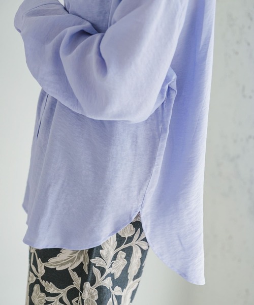 ITEMS URBANRESEARCH（アイテムズ アーバンリサーチ）の「シアーポケットシャツ（シャツ/ブラウス・レディース・ブラック/ホワイト/ブルー・FREE）」の12枚目の写真