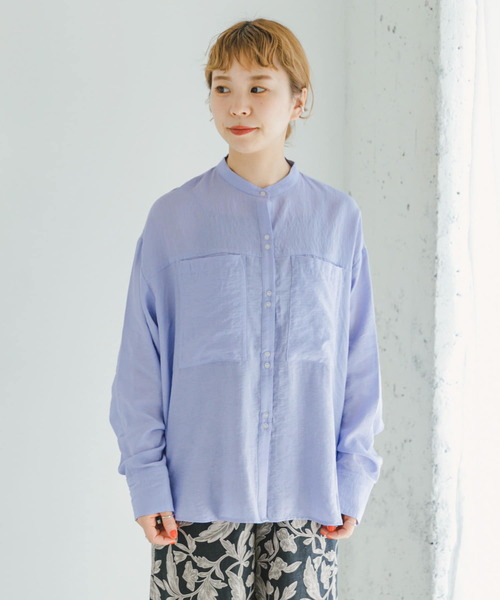 ITEMS URBANRESEARCH（アイテムズ アーバンリサーチ）の「シアーポケットシャツ（シャツ/ブラウス・レディース・ブラック/ホワイト/ブルー・FREE）」の15枚目の写真