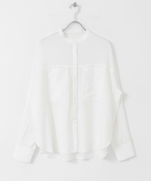 ITEMS URBANRESEARCH（アイテムズ アーバンリサーチ）の「シアーポケットシャツ（シャツ/ブラウス・レディース・ブラック/ホワイト/ブルー・FREE）」の18枚目の写真