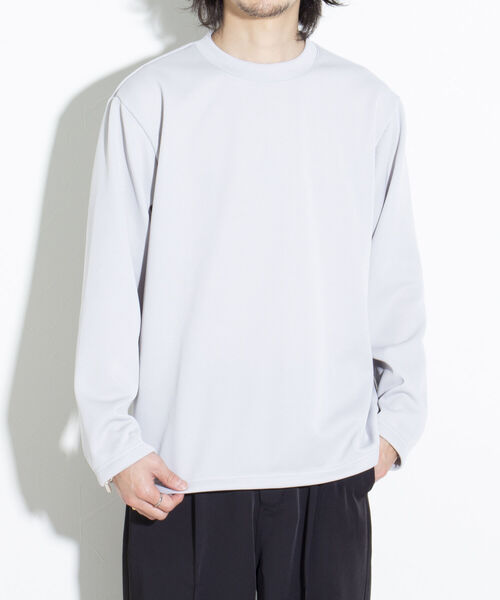 GLOSTER（グロスター）の「【GLOSTER/グロスター】針抜きニットソー クルーネックロンT ワンポイントロゴ 日本製（Tシャツ/カットソー・メンズ・チャコールグレー/アイボリー/イエロー・M/L/S）」の22枚目の写真