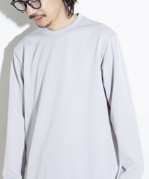 GLOSTER（グロスター）の「【GLOSTER/グロスター】針抜きニットソー クルーネックロンT ワンポイントロゴ 日本製（Tシャツ/カットソー・メンズ・チャコールグレー/アイボリー/イエロー・M/L/S）」の21枚目の写真