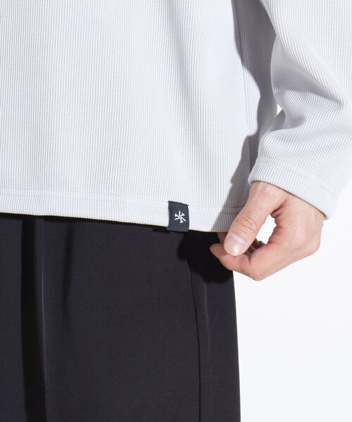 GLOSTER（グロスター）の「【GLOSTER/グロスター】針抜きニットソー クルーネックロンT ワンポイントロゴ 日本製（Tシャツ/カットソー・メンズ・チャコールグレー/アイボリー/イエロー・M/L/S）」の19枚目の写真