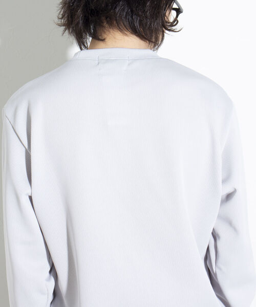 GLOSTER（グロスター）の「【GLOSTER/グロスター】針抜きニットソー クルーネックロンT ワンポイントロゴ 日本製（Tシャツ/カットソー・メンズ・チャコールグレー/アイボリー/イエロー・M/L/S）」の16枚目の写真