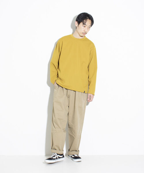 GLOSTER（グロスター）の「【GLOSTER/グロスター】針抜きニットソー クルーネックロンT ワンポイントロゴ 日本製（Tシャツ/カットソー・メンズ・チャコールグレー/アイボリー/イエロー・M/L/S）」の14枚目の写真