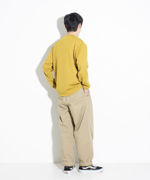 GLOSTER（グロスター）の「【GLOSTER/グロスター】針抜きニットソー クルーネックロンT ワンポイントロゴ 日本製（Tシャツ/カットソー・メンズ・チャコールグレー/アイボリー/イエロー・M/L/S）」の13枚目の写真