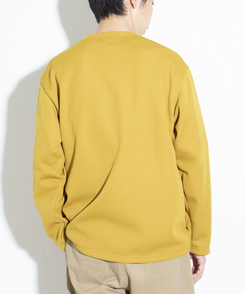 GLOSTER（グロスター）の「【GLOSTER/グロスター】針抜きニットソー クルーネックロンT ワンポイントロゴ 日本製（Tシャツ/カットソー・メンズ・チャコールグレー/アイボリー/イエロー・M/L/S）」の10枚目の写真