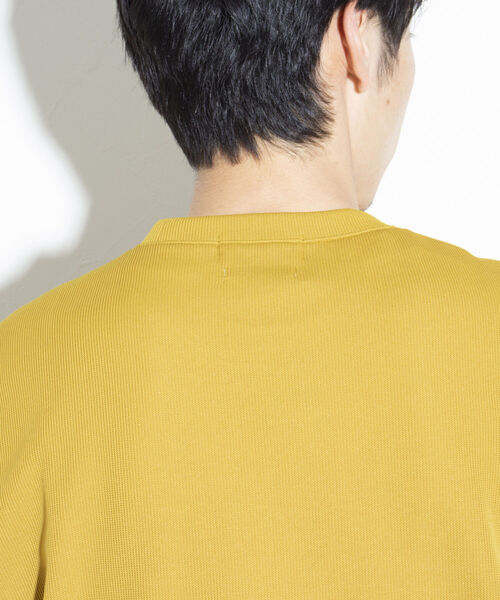 GLOSTER（グロスター）の「【GLOSTER/グロスター】針抜きニットソー クルーネックロンT ワンポイントロゴ 日本製（Tシャツ/カットソー・メンズ・チャコールグレー/アイボリー/イエロー・M/L/S）」の5枚目の写真