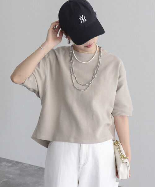 fredy emue（フレディエミュ）の「ラッセルクロプト丈プルオーバーカットソー（Tシャツ/カットソー・レディース・ベージュ/オフホワイト/オレンジ/ブラック・38）」の3枚目の写真