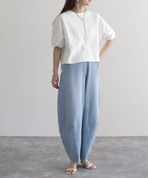 fredy emue（フレディエミュ）の「ラッセルクロプト丈プルオーバーカットソー（Tシャツ/カットソー・レディース・ベージュ/オフホワイト/オレンジ/ブラック・38）」の21枚目の写真