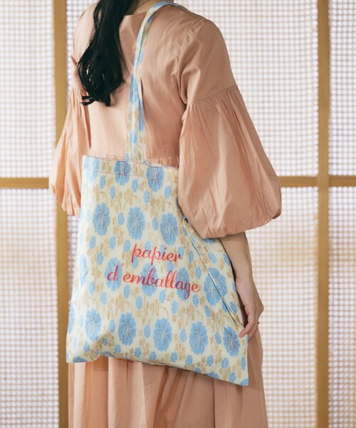 FREAK'S STORE（フリークスストア）の「ジャガードインドトート(トートバッグ)【限定展開】（トートバッグ・レディース・オフホワイト/ブルー/グリーン・ONE SIZE）」の3枚目の写真