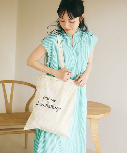 FREAK'S STORE（フリークスストア）の「ジャガードインドトート(トートバッグ)【限定展開】（トートバッグ・レディース・オフホワイト/ブルー/グリーン・ONE SIZE）」の4枚目の写真