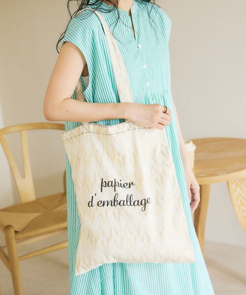 FREAK'S STORE（フリークスストア）の「ジャガードインドトート(トートバッグ)【限定展開】（トートバッグ・レディース・オフホワイト/ブルー/グリーン・ONE SIZE）」の5枚目の写真