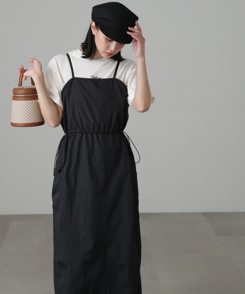 FREE'S MART（フリーズマート）の「◆ウエストドロストミリタリージャンパースカート（ワンピース・レディース・ベージュ/ブラック・FREE）」の12枚目の写真