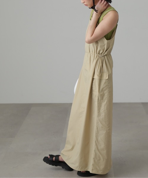 FREE'S MART（フリーズマート）の「◆ウエストドロストミリタリージャンパースカート（ワンピース・レディース・ベージュ/ブラック・FREE）」の9枚目の写真