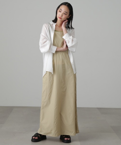 FREE'S MART（フリーズマート）の「◆ウエストドロストミリタリージャンパースカート（ワンピース・レディース・ベージュ/ブラック・FREE）」の4枚目の写真