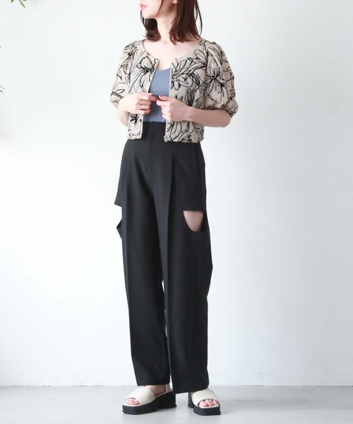 archives（アルシーヴ）の「フロントＺＩＰフロッキータックブラウス（シャツ/ブラウス・レディース・ブラック/ベージュ/オフホワイト・MEDIUM）」の19枚目の写真