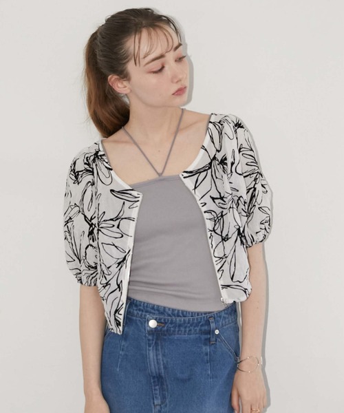 archives（アルシーヴ）の「フロントＺＩＰフロッキータックブラウス（シャツ/ブラウス・レディース・ブラック/ベージュ/オフホワイト・MEDIUM）」の18枚目の写真