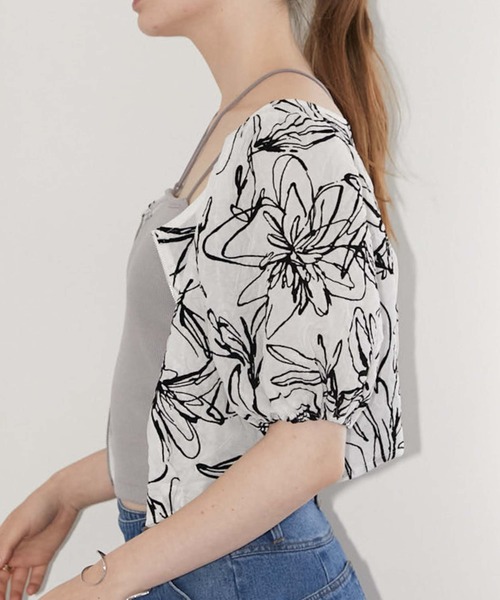 archives（アルシーヴ）の「フロントＺＩＰフロッキータックブラウス（シャツ/ブラウス・レディース・ブラック/ベージュ/オフホワイト・MEDIUM）」の15枚目の写真