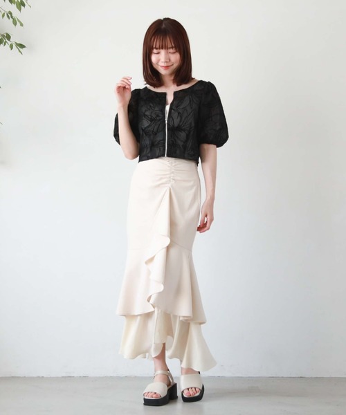 archives（アルシーヴ）の「フロントＺＩＰフロッキータックブラウス（シャツ/ブラウス・レディース・ブラック/ベージュ/オフホワイト・MEDIUM）」の20枚目の写真