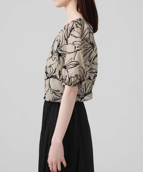 archives（アルシーヴ）の「フロントＺＩＰフロッキータックブラウス（シャツ/ブラウス・レディース・ブラック/ベージュ/オフホワイト・MEDIUM）」の6枚目の写真