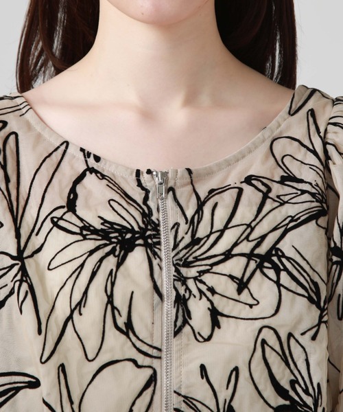 archives（アルシーヴ）の「フロントＺＩＰフロッキータックブラウス（シャツ/ブラウス・レディース・ブラック/ベージュ/オフホワイト・MEDIUM）」の12枚目の写真