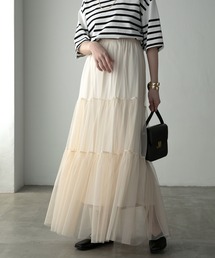 Anss.me | 【Anss.me】チュールロングティアードスカート(スカート)